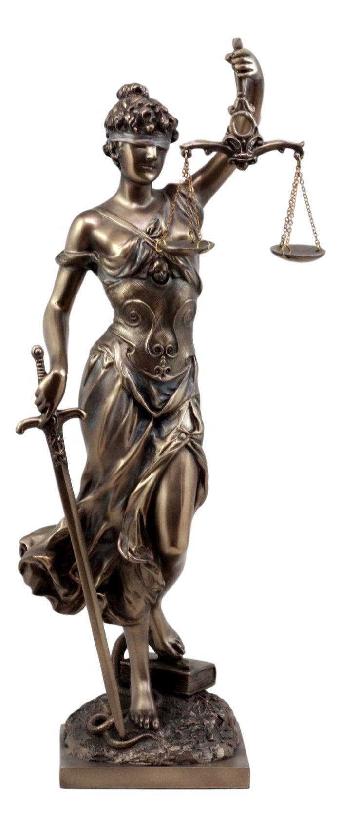 Ebros Gift Bronzed Resin Greek Goddess Lady Of Justice Statue 13.5"H La Justicia Dike Figurine