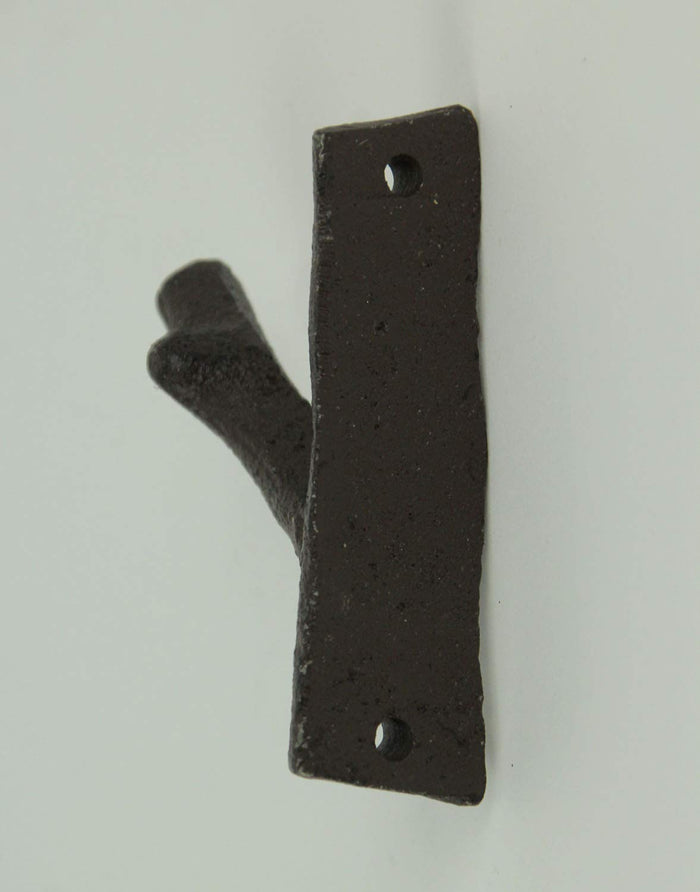 Ebros Gift Brown Cast Iron Rustic Tree Branch Wall Hook Set Of 6 Small