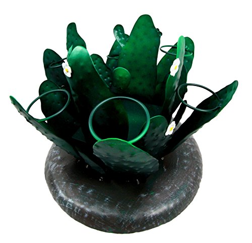 Ebros Gift Cactus Whisky Liquor Hand Made Metal Bottle And Shot Glass Holder Figurine 8.25"H