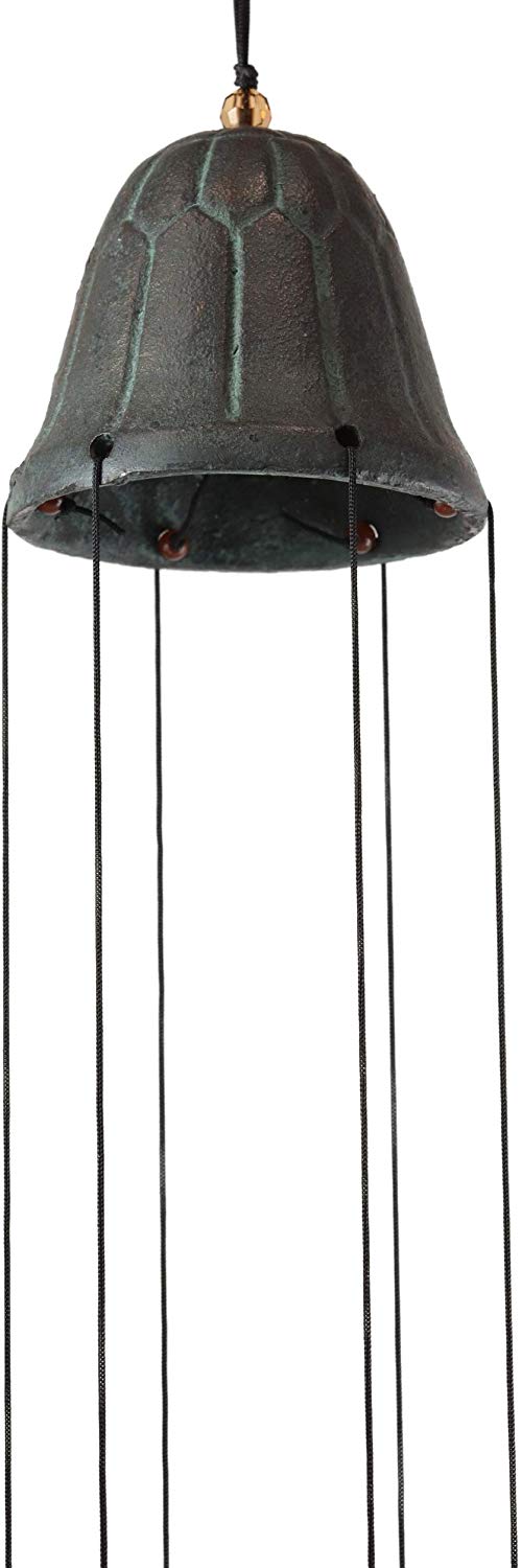 Ebros Gift Cast Iron Nautical Animal Reptile Kingdom Sea Turtle Shell Bell With Ornamental Turtles Resonant Relaxing Mobile Wind Chime Deck Patio Pool Garden Outdoor Coastal Ocean Beach Theme Accent