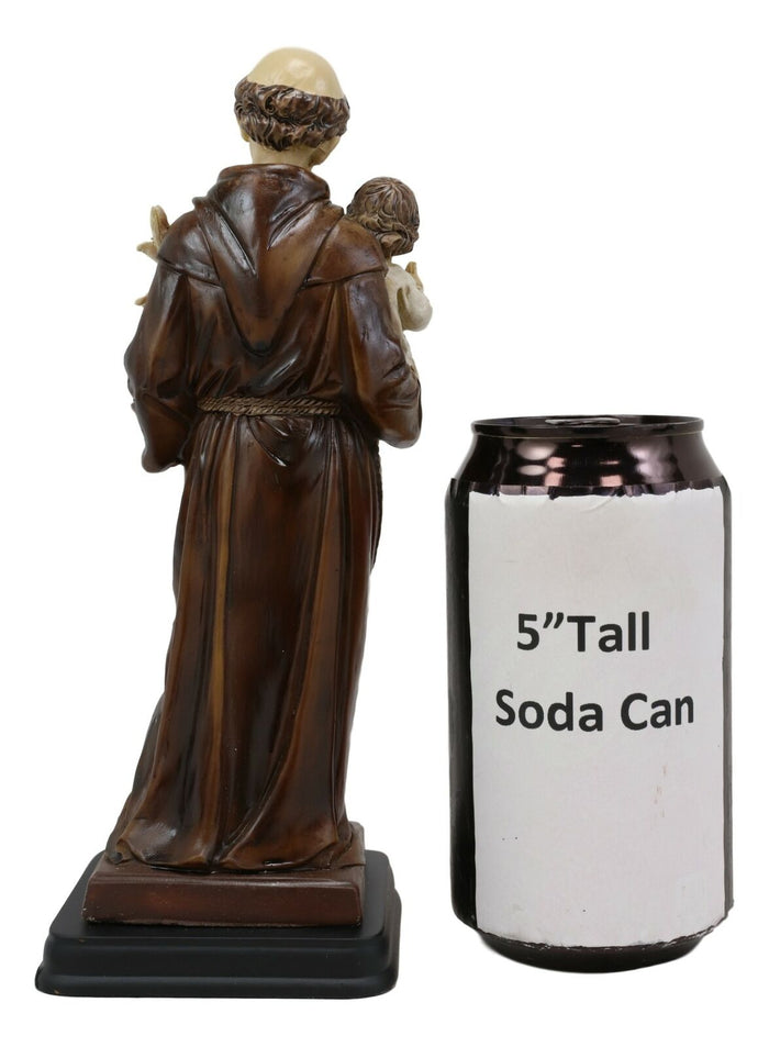 Ebros Gift Catholic Church Saint Anthony Of Padua Carrying Baby Jesus And Lily Flowers Statue 8.25" Tall