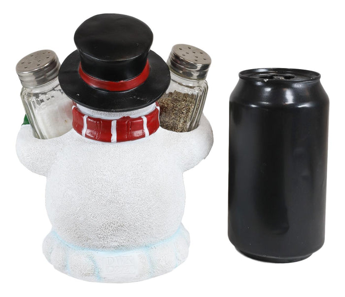 Ebros Gift Christmas Winter Snowman Decorative Glass Salt Pepper Shakers Holder Figurine