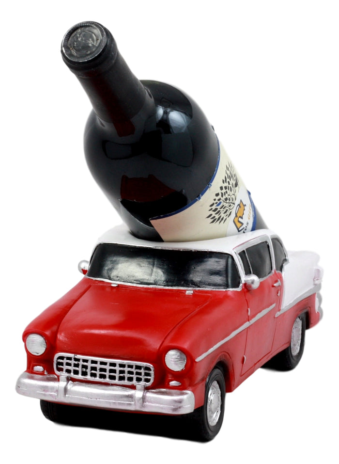 Ebros Gift Classic Red Vintage Bel Air Automobile Car Wine Holder 11.5" Long
