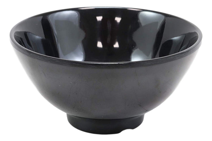 Ebros Gift Contemporary Black Smooth Porcelain Round Bowls For Cereal Soup Salad Noodle Rice Ice Cream Decorative Bowl Set Of 10 Serveware For Restaurant Supply Home Kitchen
