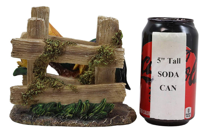 Ebros Gift Country Farm Proud Rooster Chicken By Sunflower And Wooden Fence Dinner Napkin Holder Figurine 6.25" Wide Rustic Western Table Decorative Accent