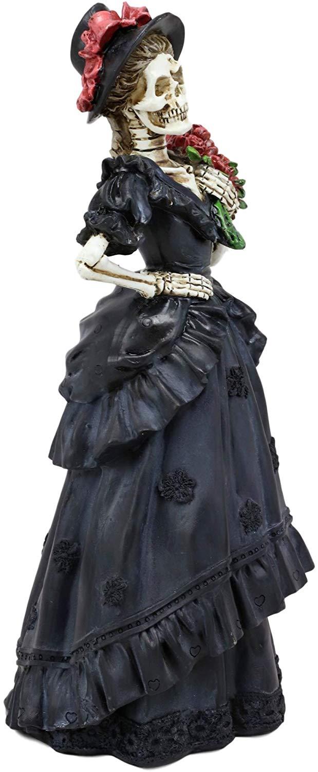 Ebros Gift Day Of The Dead Skeleton Black Dress Bride Resin Figurine