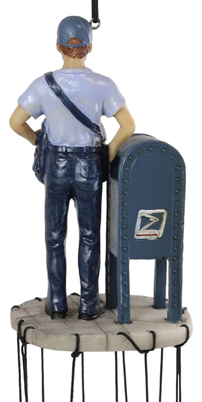 Ebros Gift Decorative United States Postal Mailman Postman Standing By Public Mail Box Resonant Relaxing Wind Chime Patio Garden Home Accent Shipping Delivery Cargo And Mail Letters Post Office