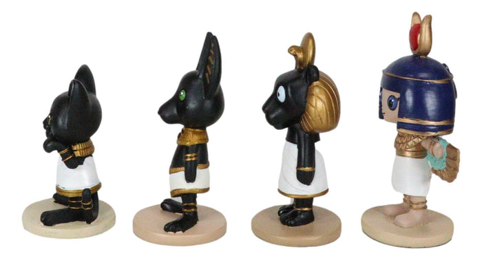 Ebros Gift Dollhouse Miniature Set Of 4 Weegyptians Isis Bastet Anubis Sekhmet Egyptian Deities Figurine Collectible Set Of 4