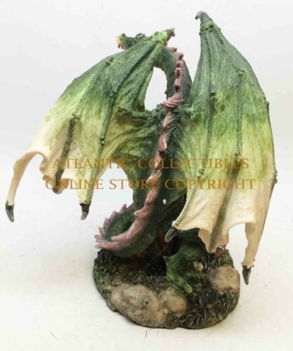 Ebros Gift Dragon Green Attor Dragon Treasure Protector Figurine Statue 8.5" Tall