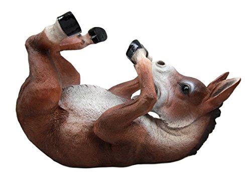 Ebros Gift Drunken Mule Wine Bottle Holder Caddy Figurine 11" Long Collectible Kitchen And Dining Party Hosting Accessory Statue Of Horse Donkey Pony Family Hardworking Farm Animal Rustic Decor