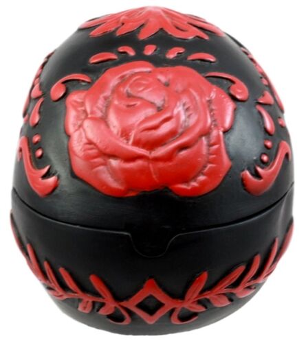 Ebros Gift El Diablo Day Of The Dead Red Rose Skull Ashtray Tribal Tattoo Skull Figurine 5"Long