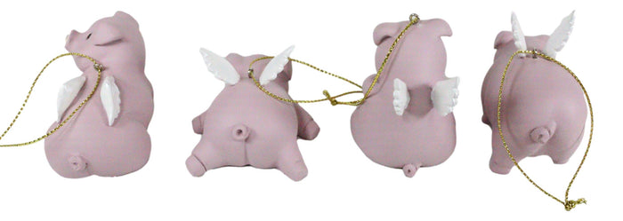 Ebros Gift Flying Pigs Pablo Set Of 4 Hanging Ornaments Decorations Value Bundle