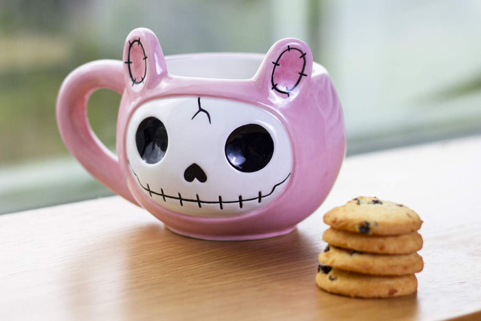 Ebros Gift Furrybones Coffee Mug Beverage Cups 14 Fl Oz Mugs (Pink Bun Bun)