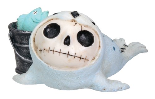 Ebros Gift Furrybones Rollie The Seal With A Bucket Of Fish Collectible Small Sit Up Figurine