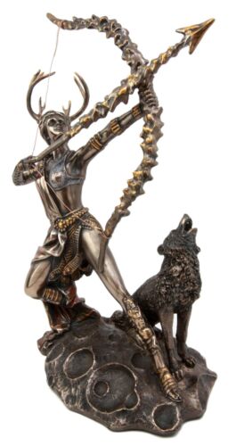 Ebros Gift Greek Goddess Artemis Figurine Roman Diana The Huntress Bearing Bow And Arrow Sculpture 11.5"H