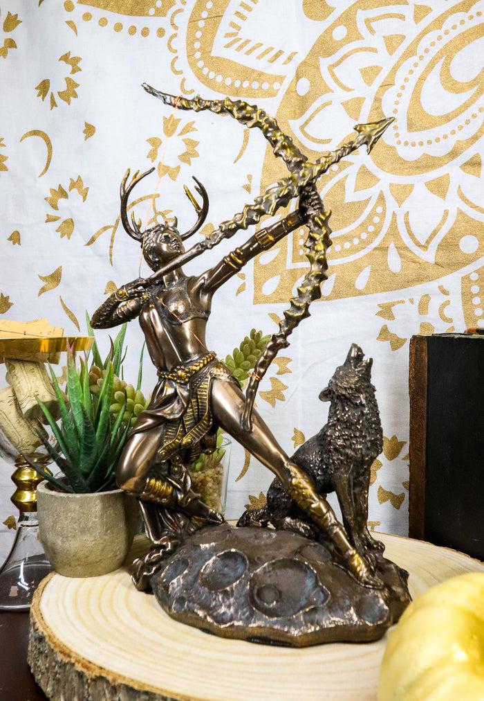 Ebros Gift Greek Goddess Artemis Figurine Roman Diana The Huntress Bearing Bow And Arrow Sculpture 11.5"H
