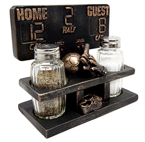 Ebros Gift Hall Of Fame Soccer Tournament Scoreboard Salt Pepper Shakers Holder Figurine Set 5.5"L
