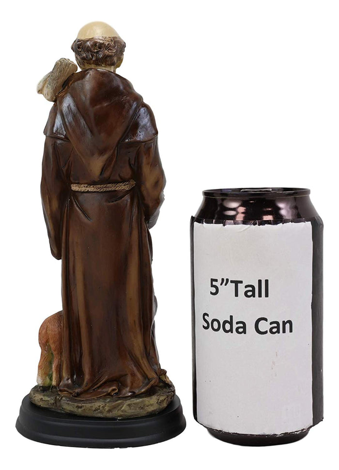 Ebros Gift Holy Catholic Saint Francis Of Assisi With Doves And Deer Statue 8.25" H Devoted Monk Patron Of Animals & Environment Servant Of Christ Altar Sanctuary Figurine Sculpture