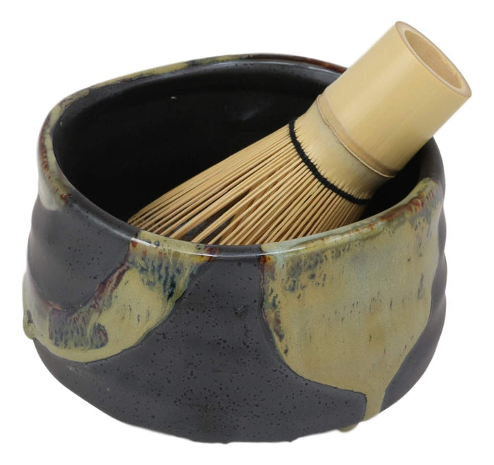 Ebros Gift Japanese Traditional Tea Ceremony Matcha Green Bowl Whisk & Scoop Set