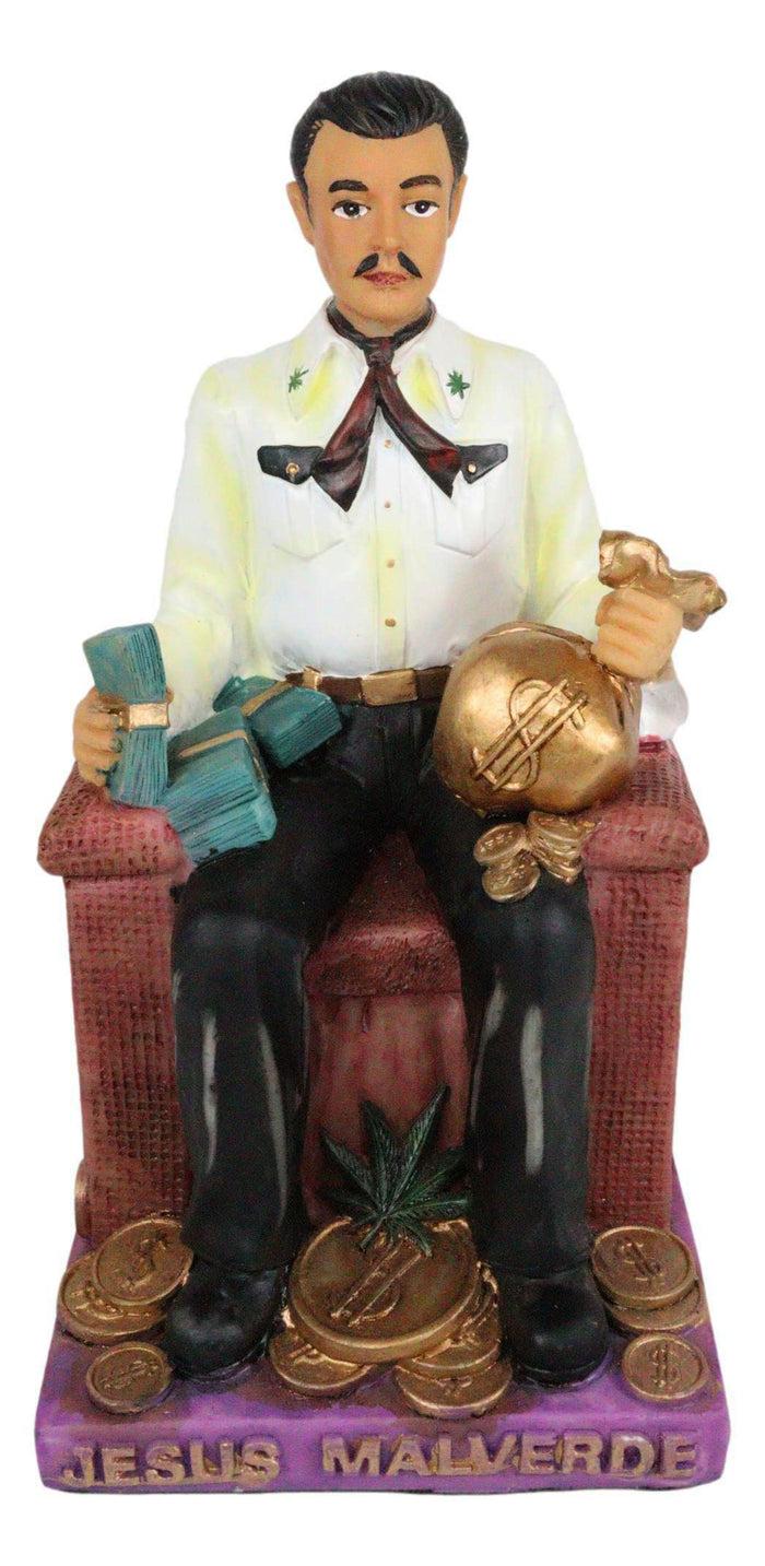 Ebros Gift Jesus Malverde Statue Angel Of The Poor Sinaloa Religious Figurine Mexico Decor 6.25"Tall