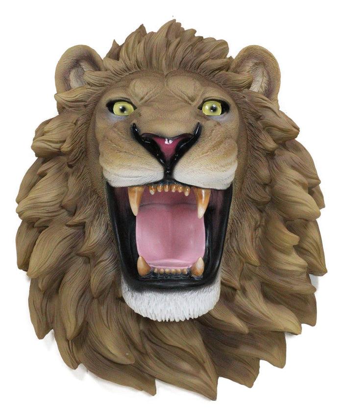 Ebros Gift Large King Of The Jungle Roaring Lion Head Wall Mount Bust Sculpture Plaque