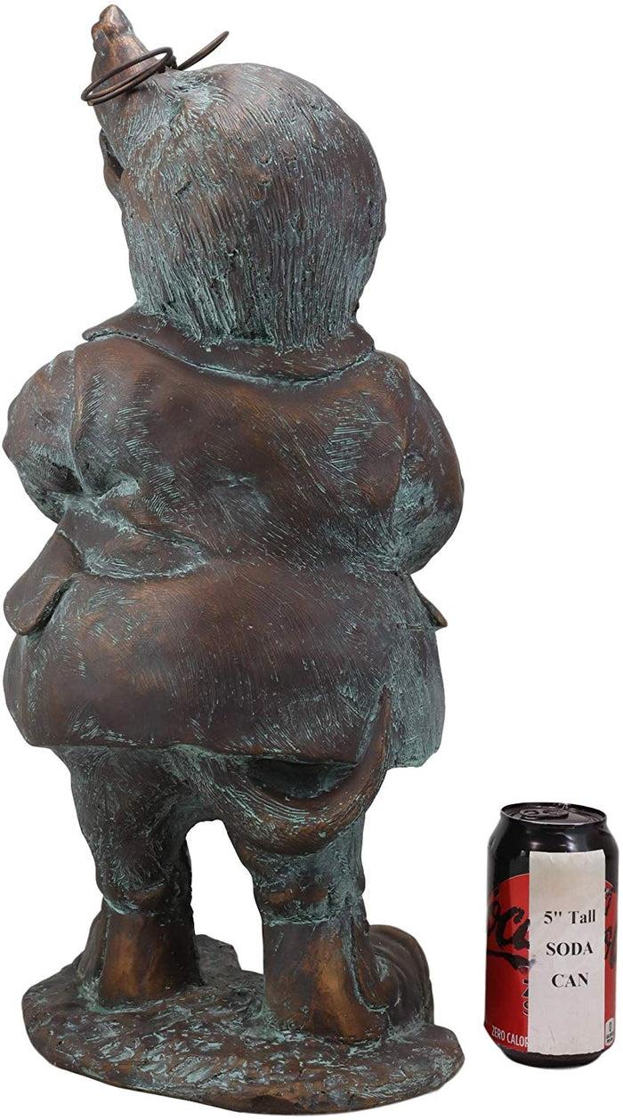 Ebros Gift Large Whimsical Hardworking Professor Mole With Glasses Garden Statue 21" Tall Hand Painted Resin In Aged Bronze Finish Rustic Fairy Tale Moles Patio Pool Lawn Outdoors Decorative Sculpture