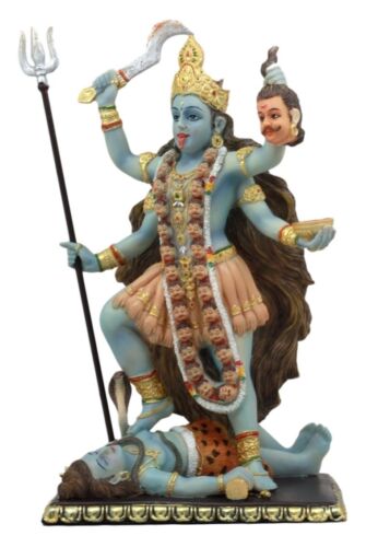 Ebros Gift Mahavidya Devi Kali Holding Severed Head Of The Ego Figurine 9"Tall In Vivid Colors Hindu Goddess Of Time And Death Eastern Enlightenment Altar Decor