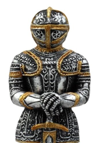 Ebros Gift Medieval Spanish Knight Dollhouse Miniature Figurine 4" H Suit Of Armor Long Swordsman Sculpture Decor