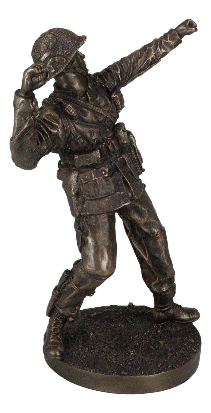 Ebros Gift Military WW2 Staff Sergeant Squad Commander Tossing Grenade Figurine