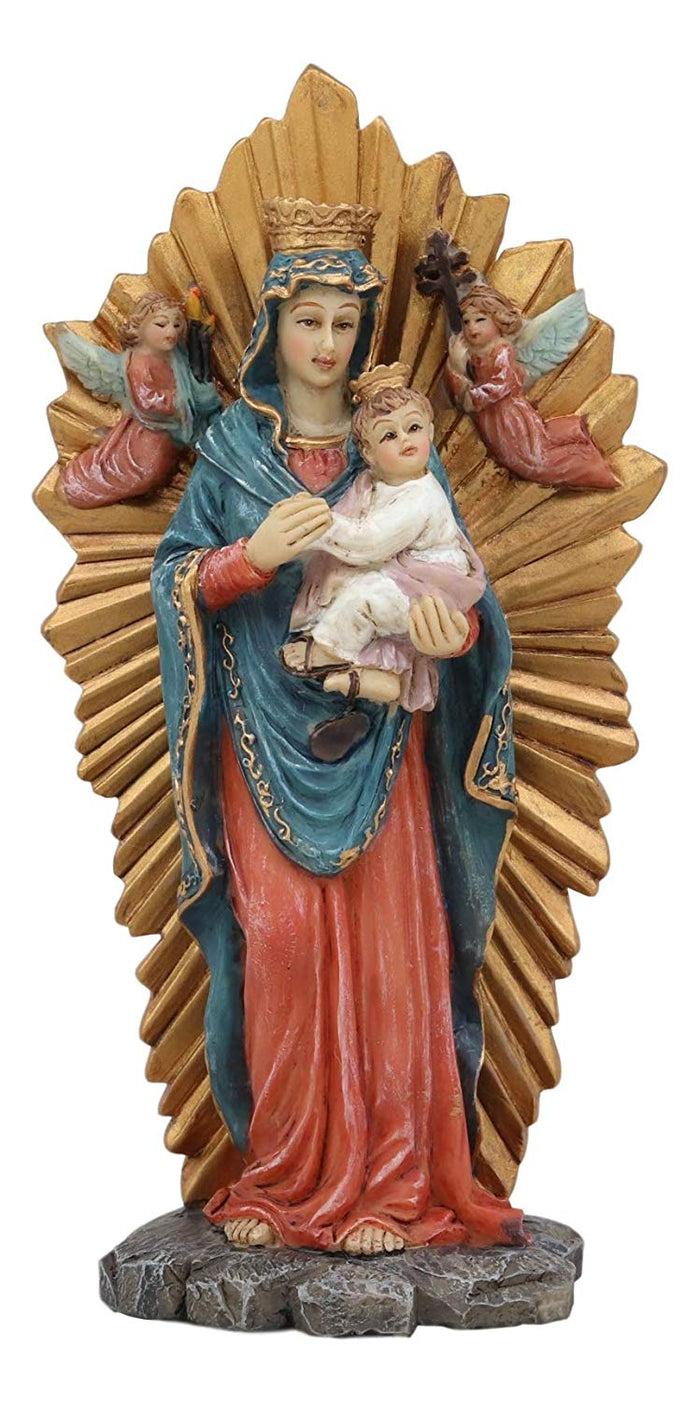 Ebros Gift Our Lady Of Perpetual Help Figurine 6" H Christian Catholic Blessed Virgin Mary Holding Child Jesus Byzantine Icon Home Altar Decor Sculpture Statue