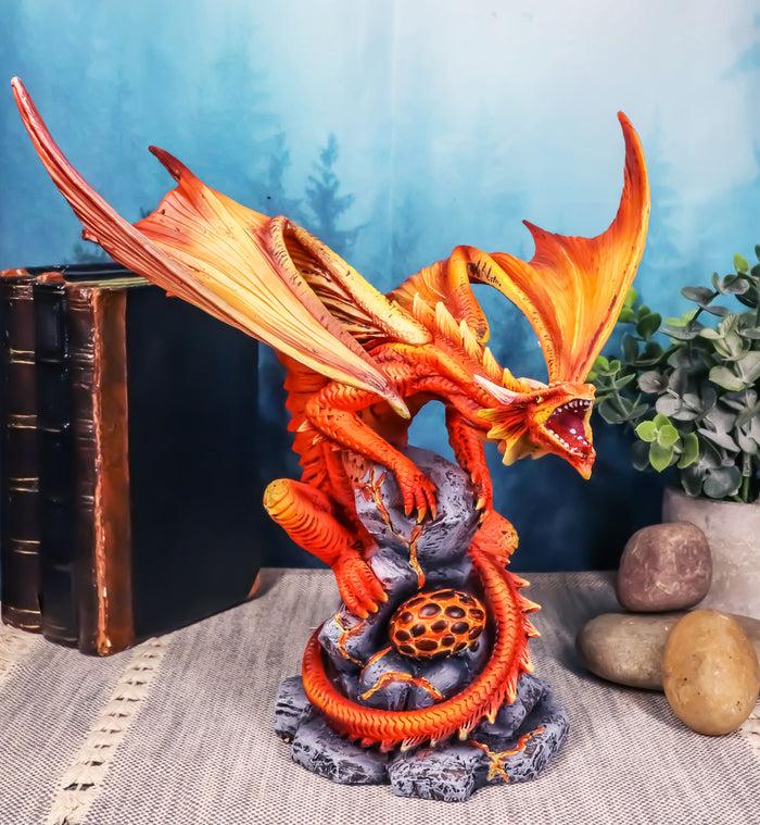 Ebros Gift Phoenix Fire Dragon & Egg Hatchling Statue 10"H Anne Stokes Fantasy
