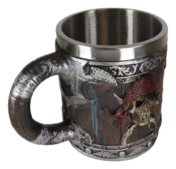 Ebros Gift Pirates Of Caribbean Seas Bandana Skull With Cross Swords Tankard Coffee Beer Mug Cup