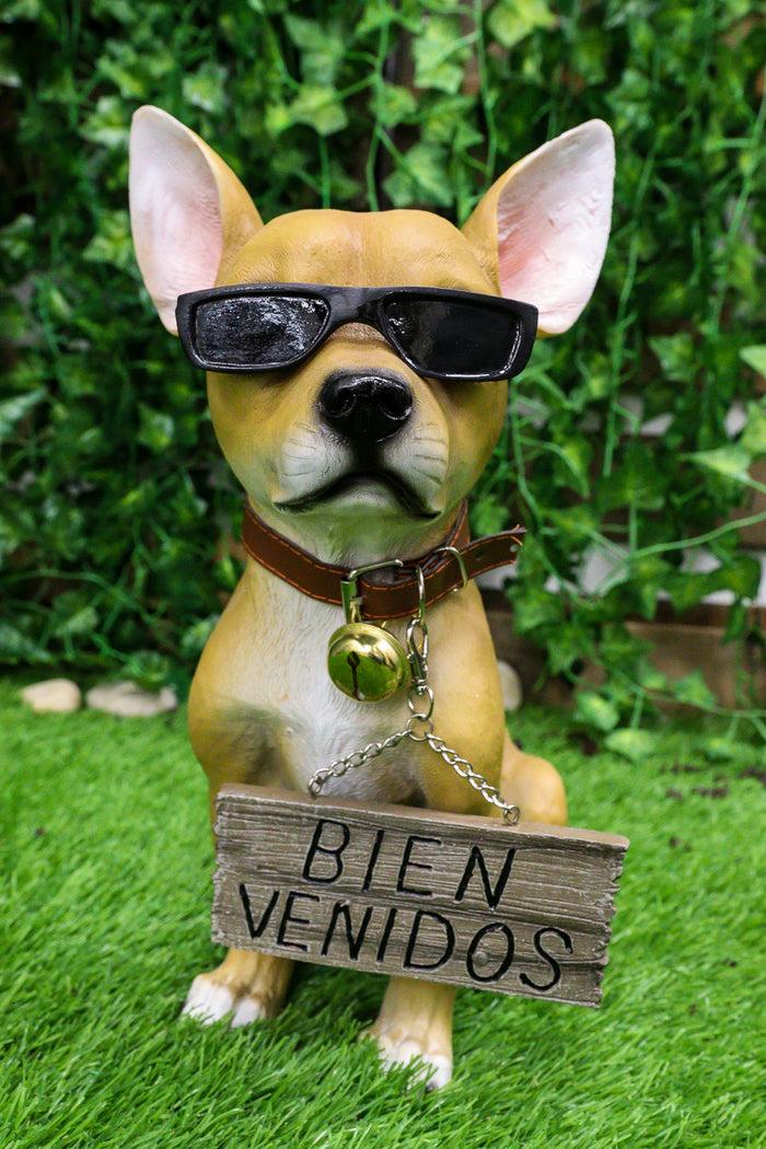 Ebros Gift Que Paso Summer Sun Tanning Chihuahua Dog Statue Carefree Puppy with Cool Shades Welcome Greeter Figurine Ebros Gift Que Paso Summer Sun Tanning Chihuahua Dog Statue Carefree Puppy with Cool Shades Welcome Greeter Figurine