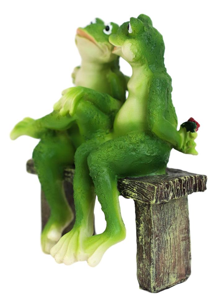 Ebros Gift Rainforest Frog Couple Lovers Sitting Side By Side On A Date Decorative Figurine 7"H