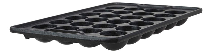Ebros Gift Rectangular Traditional Cast Iron Japanese Street Food Takoyaki Stuffed Mushrooms Dessert Cakes Snacks Special Cooking Plate Pan Takoyaki-Nabe With Side Handle Holes Restaurant Supply
