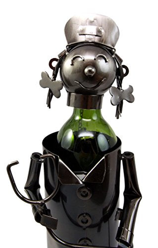 Ebros Gift Registered Nurse On Duty Hospital Clinic Hand Made Metal Wine Bottle Holder Caddy Great Gift For Nurses