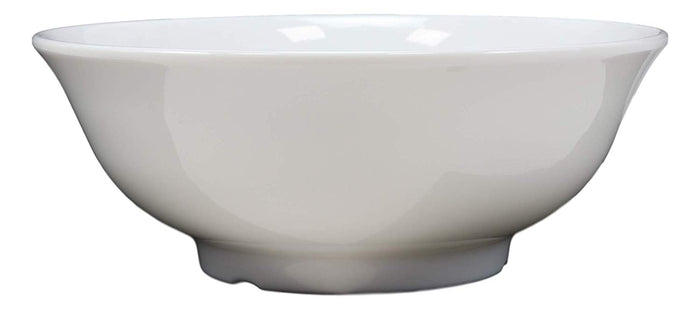 Ebros Gift Restaurant Supply Contemporary Round White Jade Melamine Large Ramen Udon Pho Wonton Soup Bowls 8.25" Diameter 44oz Ideal Bowl For Salad Mixes Pasta Rice Home Kitchen Dining (5)