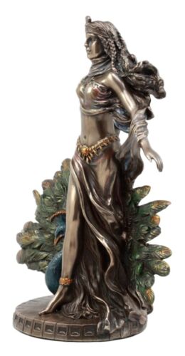 Ebros Gift Roman Juno Greek Goddess Hera With Sacred Peacock Statue