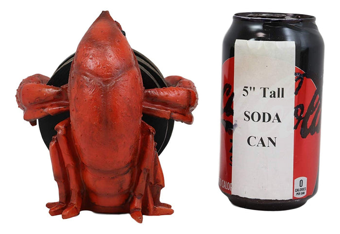 Ebros Gift Rustic Southwestern Cajun Creole Crawfish Coaster Set With 4 Round Cork Based Coasters 5" High Home Accent Crayfish Small Lobster Western Decorative Figurine