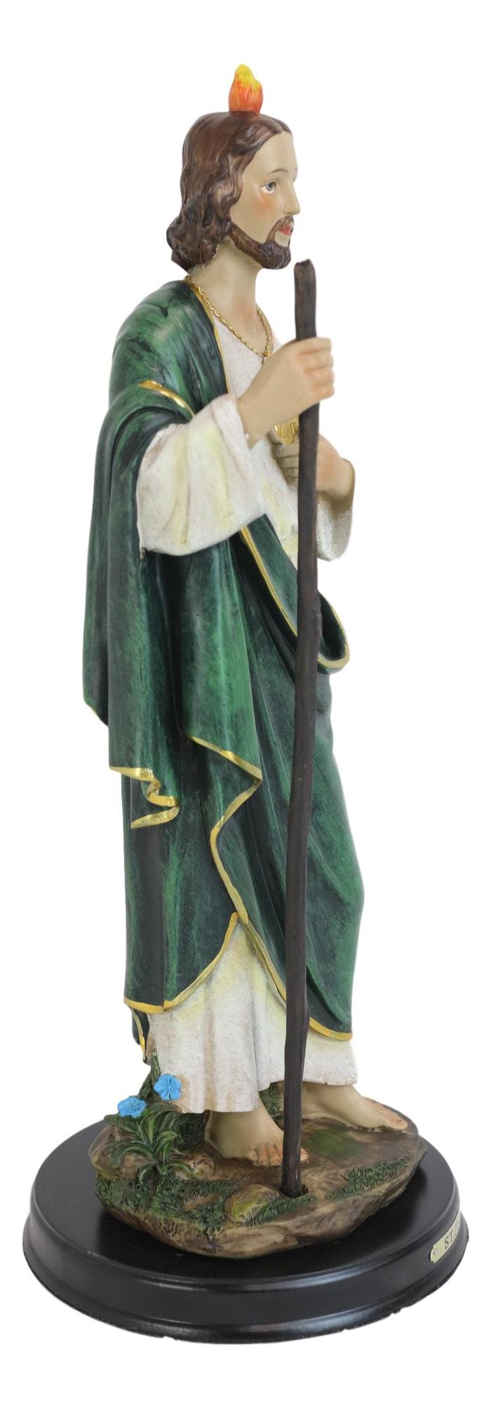 Ebros Gift Saint Jude Thaddeus The Apostle Decorative Figurine With Brass Plate Engraved Base 13" Tall