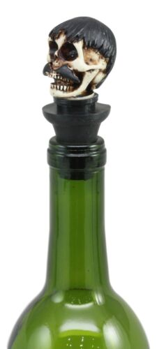 Ebros Gift Set Of 2 Bandito Skeleton Skull Gangster Mustache Wine Stopper 3"H