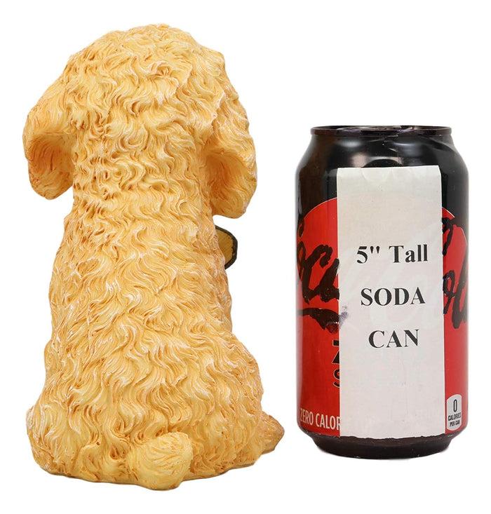 Ebros Gift Set Of 4 Dogs Realistic Poodle Fawn And Black Labrador And Yorkshire Terrier Puppies Figurines With Greeting Signs As Welcome Home Decor Pet Pals Dog Sculpture 6.25" Tall Memorial Statues
