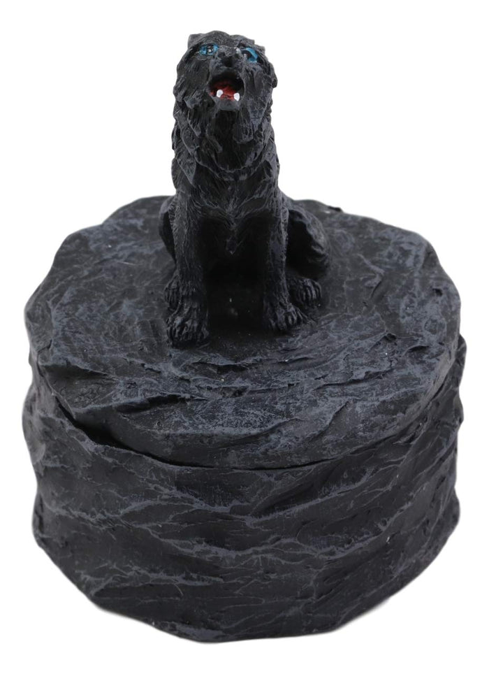 Ebros Gift Set Of 4 Howling Gray Alpha Wolf Mini Rounded Jewelry Decorative Box Figurines As Decor Of Timberwolves Wolves In Cries Of The Night Moon Light Animal Totem Spirit (Pack Of 4 Wolf Boxes)
