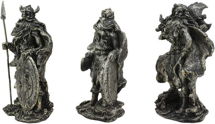 Ebros Gift Small Norse Viking Warlock Gods And Sorcerer Statue Set Of 3 Figurine