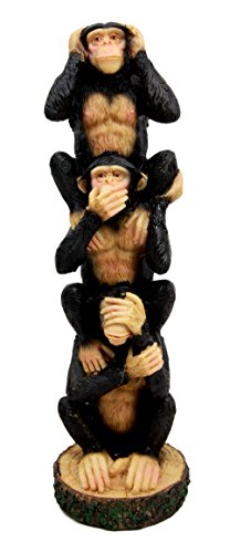 Ebros Gift Stacked See Hear Speak No Evil Monkeys Three Wise Apes Of The Jungle Figurine 8.5" H Monkey See Monkey Do Animal Totem Pole Acrobatic Apes Statue Sculpture Home Decor