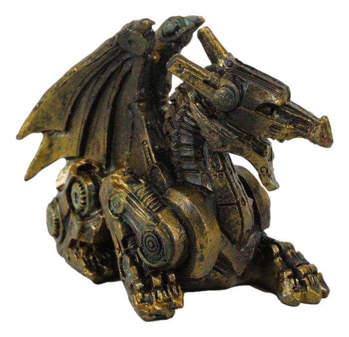 Ebros Gift Steampunk Dragon Figurine Cyber Robot Flying Machine Decorative Figure 3.5"L