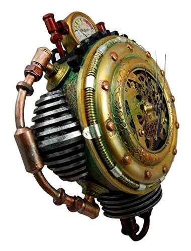 Ebros Gift Steampunk Pressure Chamber Gearwork Decorative Wall Clock Figurine 11"H