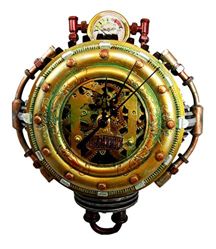 Ebros Gift Steampunk Pressure Chamber Gearwork Decorative Wall Clock Figurine 11"H