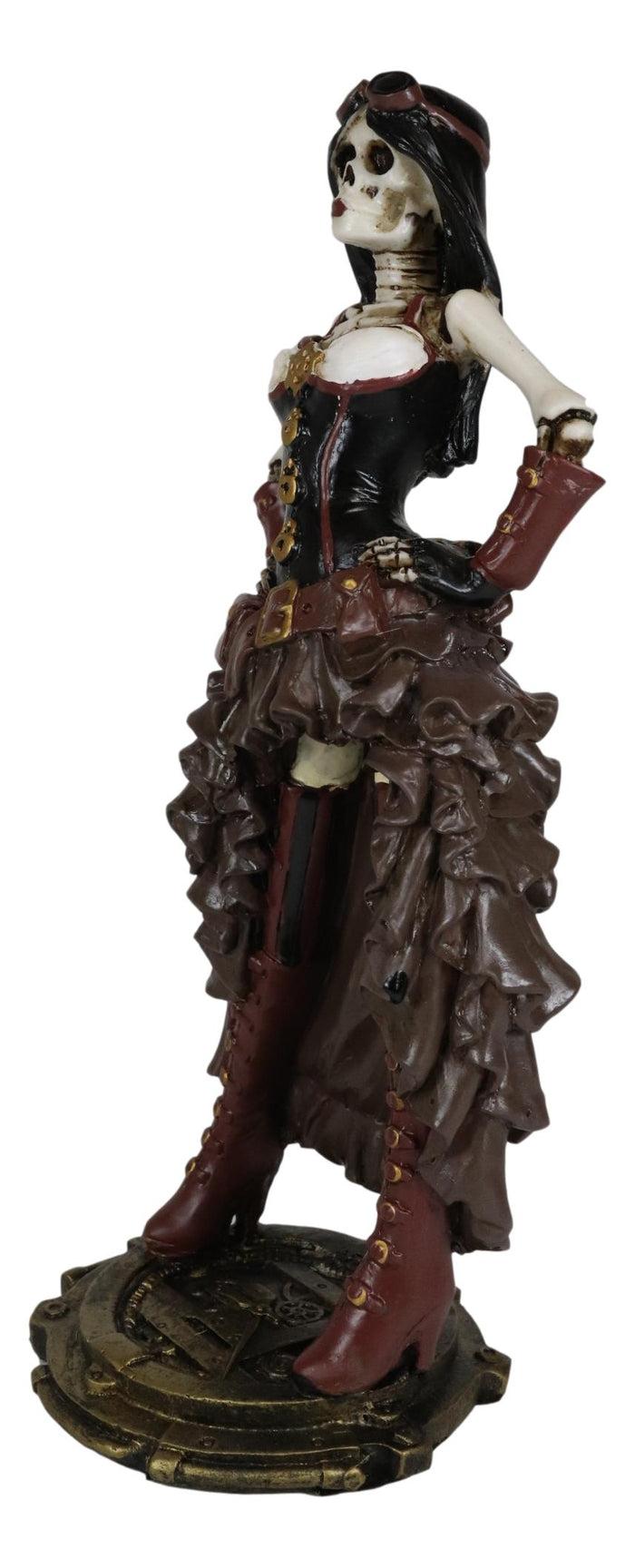 Ebros Gift Steampunk Skeleton Costume Lady Figurine 7.5" H Skeleton Detective Inspector Baroness Sculpture