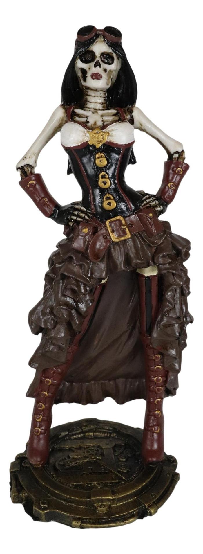 Ebros Gift Steampunk Skeleton Costume Lady Figurine 7.5" H Skeleton Detective Inspector Baroness Sculpture